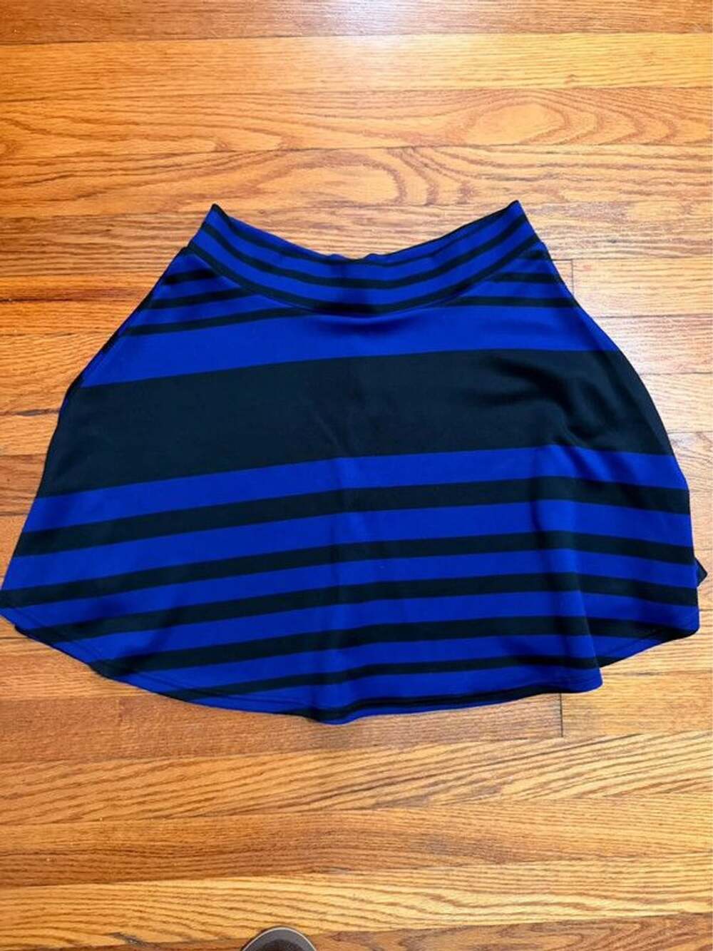 i.JOAH Blue Black Striped Skirt Size M
